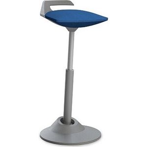 Muvman Zit-sta stoel - Basis Grijs Zitting Microvezel Blauw - Stahulp