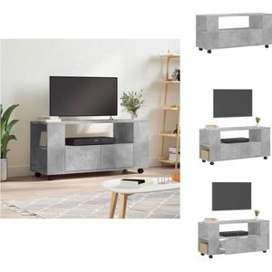 vidaXL TV-meubel Betongrijs - 102 x 34.5 x 43 cm - Trendy en praktisch - Kast
