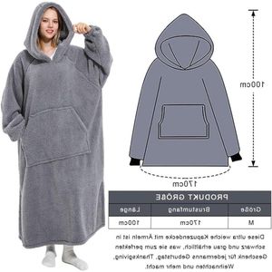 Dekentrui met mouwen en capuchon - Warme knuffeldeken - Draagbare deken voor vrouwen en dames