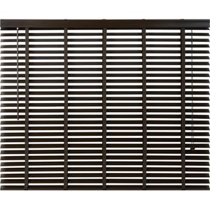 Houten Jaloezie - Bruin - 180x130 cm - Raamdecoratie - Lamelbreedte 50 mm - Inclusief Bedieningskoord en Draaistang