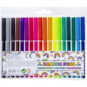 Lg-imports Viltstiften Marker Pens Gekleurd Junior 18 Stuks