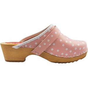 Dina Zweedse klompen roze met stip