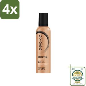 Syoss - Keratin - Haarmousse - Versterkt Haarvezels - 250 ml - Voordeelverpakking - 4 stuks - Keratin mousse - Haarversterking