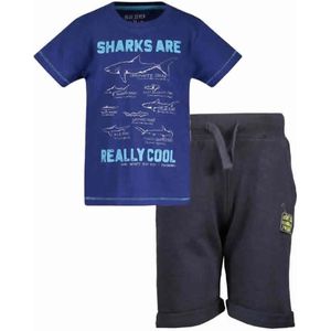 Blue Seven- Kledingset - Set(2delig) - Korte Broek - Short - Donkerblauw met shirt Blauw - Maat 116