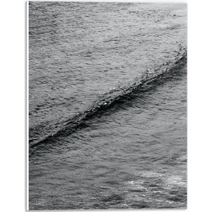 PVC Schuimplaat- Zee Golf in Zwart-Wit - 30x40 cm Foto op PVC Schuimplaat
