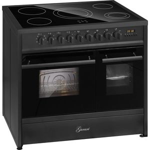 GURARI Elektrisch fornuis GCH E 912 DF BL Keramische kookplaat 90 cm Zwart Range Cooker Elektrische dubbele oven