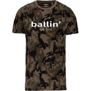 Ballin Est. 2013 - Heren Tee SS Army Camouflage Shirt - Groen - Maat 3XL