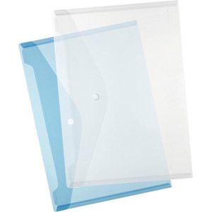 6 x Herlitz Enveloptas A4, PP, transparant blauw