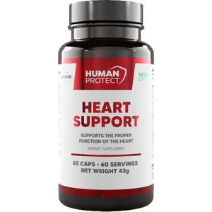 Human Protect - Heart Support - 60 caps - 60 doseringen - arjuna - magnesium citrate - panax notoginseng - l-arginine - ginger root - rhodiola rosea - q10