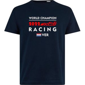 T-shirt World Champion 2022 | Max Verstappen / Red Bull Racing / Formule 1 Fan | Wereldkampioen | Navy | maat XS