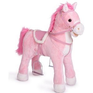 Pink Papaya staand paard om op te zitten | 60cm speelpaard om op te rijden Sparkles | paard om op te rijden voor kinderen met geluid | rijpaard