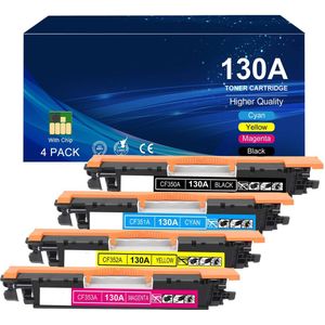 4-pack | HP 130A CF350A CF351A CF352A CF353A - huismerk Toner Set - Zwart, Cyaan, Geel, Magenta - Geschikt voor HP Color LaserJet Pro MFP M170, M176n, M177fw