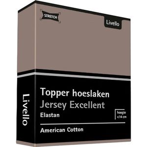 Livello Hoeslaken Topper Jersey Excellent Taupe 250 gr 140x200 t/m 160x220