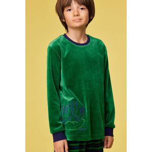 Woody Jongens-Heren pyjama donkergroen - maat 164/14J