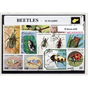 Kevers – Luxe postzegel pakket (A6 formaat) : collectie van 25 verschillende postzegels van kevers – kan als ansichtkaart in een A6 envelop - authentiek cadeau - kado tip - geschenk - kaart - Coleoptera- insect - insecten - vleugels - larven