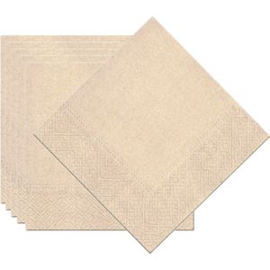 Chaks Feest servetten taupe/beige - 20x - papier - 33 x 33 cm