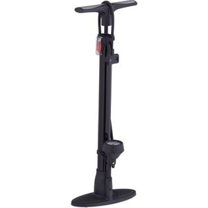 Relaxdays fietspomp met manometer - universele vloerpomp fiets - staande pomp hogedruk