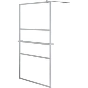 vidaXL Inloopdouchewand met schap 115x195 cm ESG-glas aluminium chroom - Douchewand - Douchewanden - Douchescherm - Douche Deur Bad- En Douchescherm