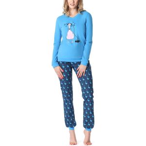 Merry Style Dames Pyjama - Lange mouwen - Lange broek - Katoen - MS-MS10-167-PJ - Blauw Gans - S