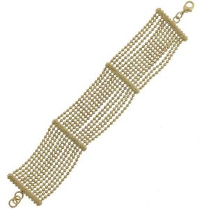 Behave Armband - goud kleur - met bolletjes schakel - 18 cm
