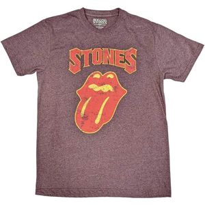 The Rolling Stones - Gothic Text Heren T-shirt - L - Bruin