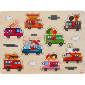 Houten Knopjespuzzel Foodtruck (8 stukjes, 30x22 cm)