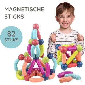 Magnetische Sticks - 82 Stuks - Magnetisch speelgoed - Educatief - Constructiespeelgoed - Montessori Speelgoed - Constructie Speelgoed - Magnetische Bouwblokken - Educatief Speelgoed - Magnetic Sticks
