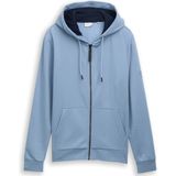 TOM TAILOR - Sweatvest - Pastelblauw - Capuchon - Effen