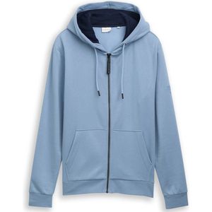 TOM TAILOR - Sweatvest - Pastelblauw - Capuchon - Effen