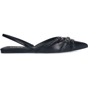 Sacha - Dames - Zwarte slingbacks met gespen - Maat 42