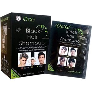 10 Stuks DEXE Black Hair Dye,Hair Shampoo White Hair into Black Instant Hair Dye Natural Black,Nourishing Repair Your Scalp