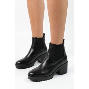 Sacha - Dames - Zwarte chelsea boots met hak - Maat 37