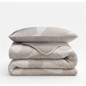 Sleeptime 2 in 1 Dekbed zonder Overtrek Triangles - Dekbed - 240 x 200 cm + 2 x kussenslopen 60x70 - Zand