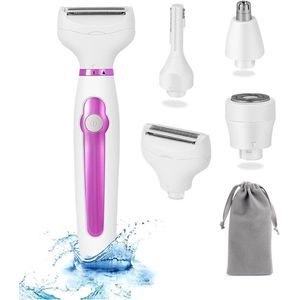 Ladyshave - 4-in-1 - Ladyshave voor Vrouwen - Draadloos - Trimmer Vrouw - Nat en Droog - Met Reistas