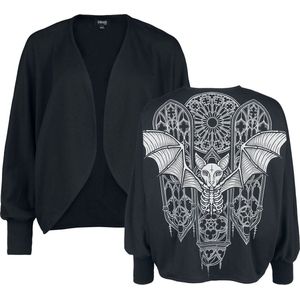 Gothicana Zwart vest met vleermuismouwen - Dames - XS-M