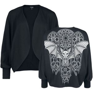 Gothicana Zwart vest met vleermuismouwen Vrouwen - L-2XL