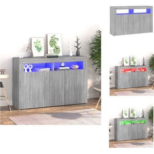 vidaXL Dressoir Sonoma Eiken - 115.5 x 30 x 75 cm - LED Verlichting - Keukenkast