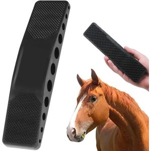 LATRAT Paardenborstel, 6-in-1 borstel in rubber, verwijdering van losse haren bij paarden, paardenborstel, borstel voor paarden, huisdieren, hondenmassagekam, vachtverzorging