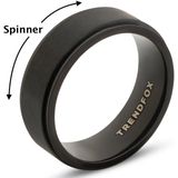Fidget Ring - Spinner - Zwart - Staal - 8mm Breed - TrendFox