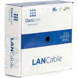 DANICOM CAT6 FTP 50 meter internetkabel op rol stug - LSZH (Eca) - netwerkkabel