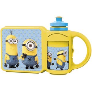 Minions Broodtrommel / Lunchtrommel met Bijpassende Drinkfles voor Kinderen | Lunch Trommel | Lunchboxen | Drinkbeker | Drinkbekers | Lunch Box | Lunchbox | BPA Vrij