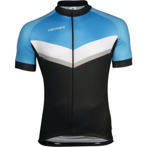 Vermarc Sports Fietsshirt Vermarc Puntino Spl Trui Km Lr Zwart/Azuur - Maat: 2XL, Kleur: BLAUW