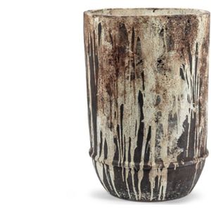 Serax Bloempot-Plantenbak Dune Kelly Wearstler Wit-Donker Bruin D 38 cm H 56 cm