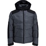 Jack & Jones - Heren Jas winter Otis Puffer Hood - Grijs - Maat S