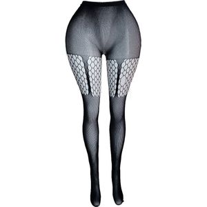 BamBella ® - Panty -Onesize - gaas maillot dunne pantys Dames - Onesize - lingerie van kant zwart