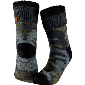 Apollo - Huissokken - Legerprint - Zwart/Groen - Heren