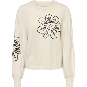 Only - Onlmagnolia Ls Detail - Trui - Whitecap Gray/black Lace - Dames