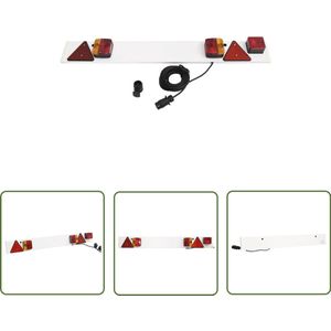 The Living Store Aanhangerverlichting klassiek peertje 12 V 115x7x14 cm rood - Aanhangwagenverlichting - Trailerverlichting - Autolampen - Led Verlichting - Verkeersveiligheid