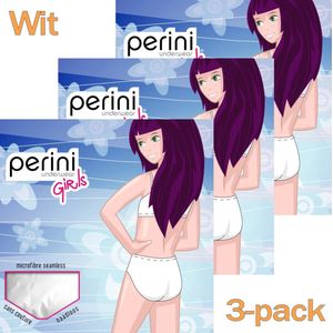 Perini meisjes slips microvezel - 3-pack - maat 128/140 - wit