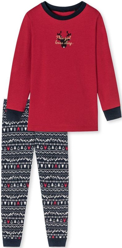Schiesser - Family - Pyjamaset - Rood - Biologisch Katoen